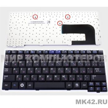 Клавиатура (гар 1 мес) Samsung (TOP-69788) N110 N130 (черн.)
