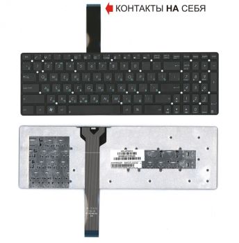 Клавиатура (гар 1 мес) Asus (TOP-99934-K55)  (длин шлейф 17см, БОЛЬШ дыр, плоский entr)   005773