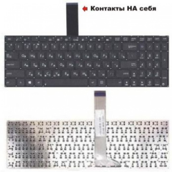 Клавиатура (гар 1 мес) Asus (TOP-99934-K56)  (длин шлейф 17см, мал дыр)   009263 (12201)