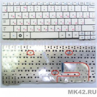 Клавиатура (гар 1 мес) Samsung (TOP-99938-W) N150 N140 (бел.)